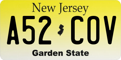 NJ license plate A52COV
