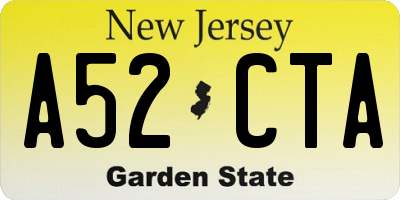 NJ license plate A52CTA