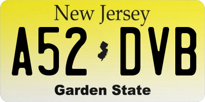 NJ license plate A52DVB