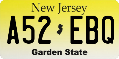 NJ license plate A52EBQ