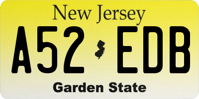 NJ license plate A52EDB
