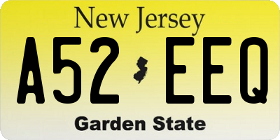 NJ license plate A52EEQ