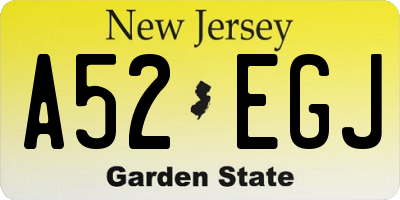 NJ license plate A52EGJ