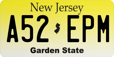 NJ license plate A52EPM