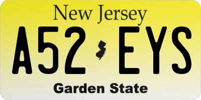 NJ license plate A52EYS