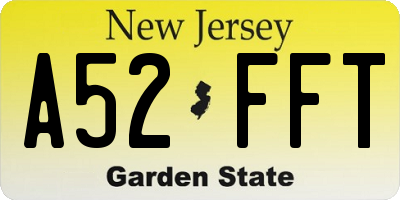 NJ license plate A52FFT