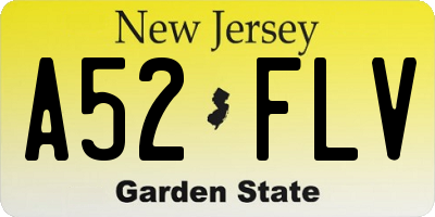 NJ license plate A52FLV