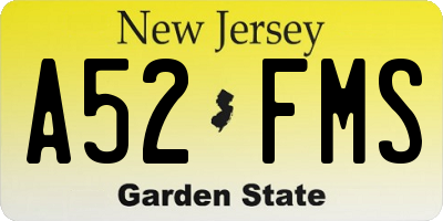 NJ license plate A52FMS