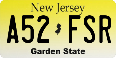 NJ license plate A52FSR