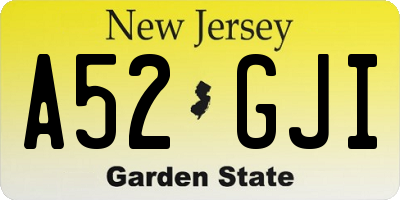 NJ license plate A52GJI