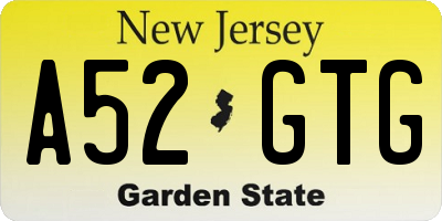 NJ license plate A52GTG