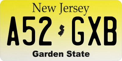 NJ license plate A52GXB