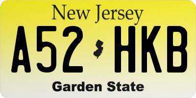 NJ license plate A52HKB