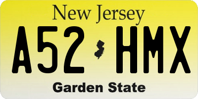 NJ license plate A52HMX