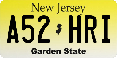 NJ license plate A52HRI
