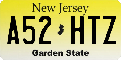 NJ license plate A52HTZ
