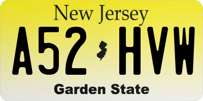 NJ license plate A52HVW