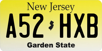 NJ license plate A52HXB