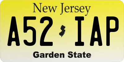 NJ license plate A52IAP