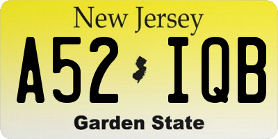 NJ license plate A52IQB