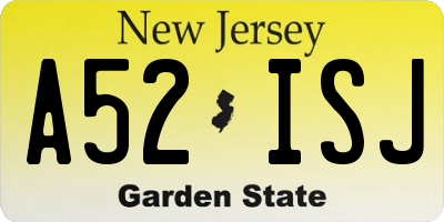 NJ license plate A52ISJ
