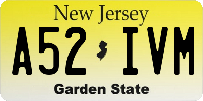 NJ license plate A52IVM