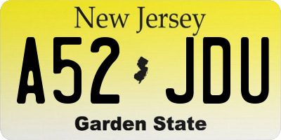 NJ license plate A52JDU