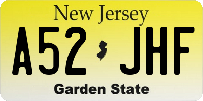 NJ license plate A52JHF