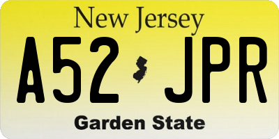 NJ license plate A52JPR