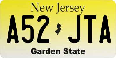NJ license plate A52JTA
