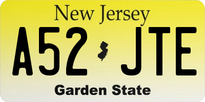 NJ license plate A52JTE