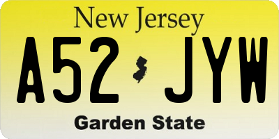 NJ license plate A52JYW