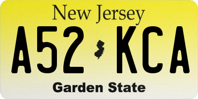 NJ license plate A52KCA