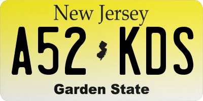 NJ license plate A52KDS