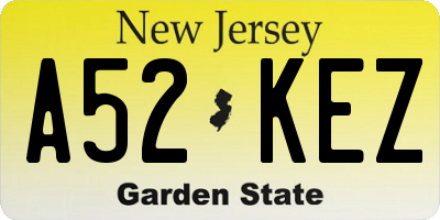 NJ license plate A52KEZ