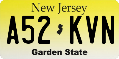 NJ license plate A52KVN