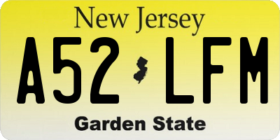 NJ license plate A52LFM