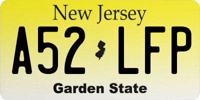 NJ license plate A52LFP