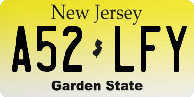 NJ license plate A52LFY