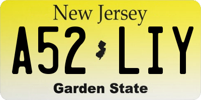 NJ license plate A52LIY