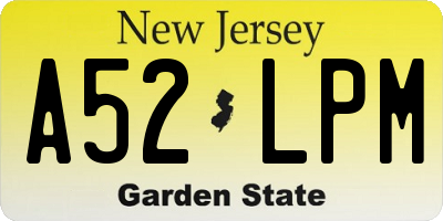 NJ license plate A52LPM