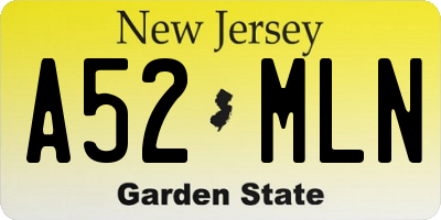 NJ license plate A52MLN