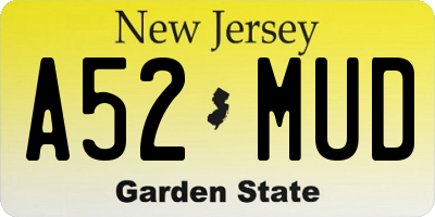 NJ license plate A52MUD
