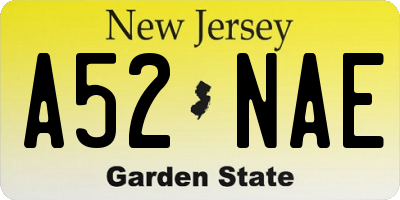 NJ license plate A52NAE