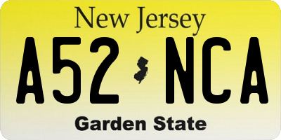NJ license plate A52NCA