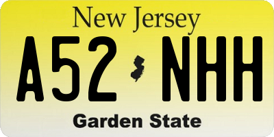 NJ license plate A52NHH