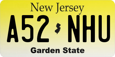 NJ license plate A52NHU