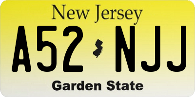 NJ license plate A52NJJ