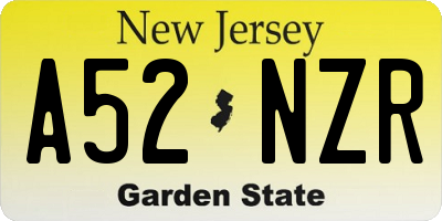 NJ license plate A52NZR