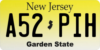 NJ license plate A52PIH